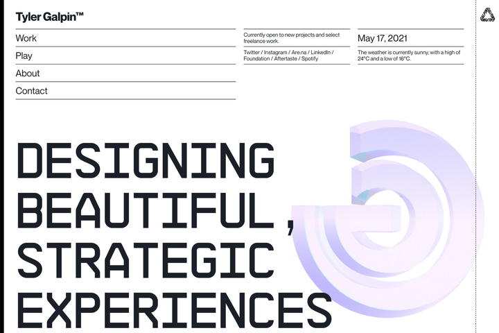 Tyler Galpin website preview